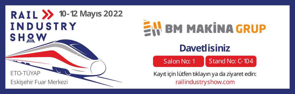 RAIL INDUSTRY SHOW'da standımıza davetlisiniz