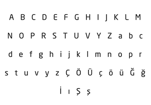 BM Makina Logo Font Neo Sans TR Alfabe Seti