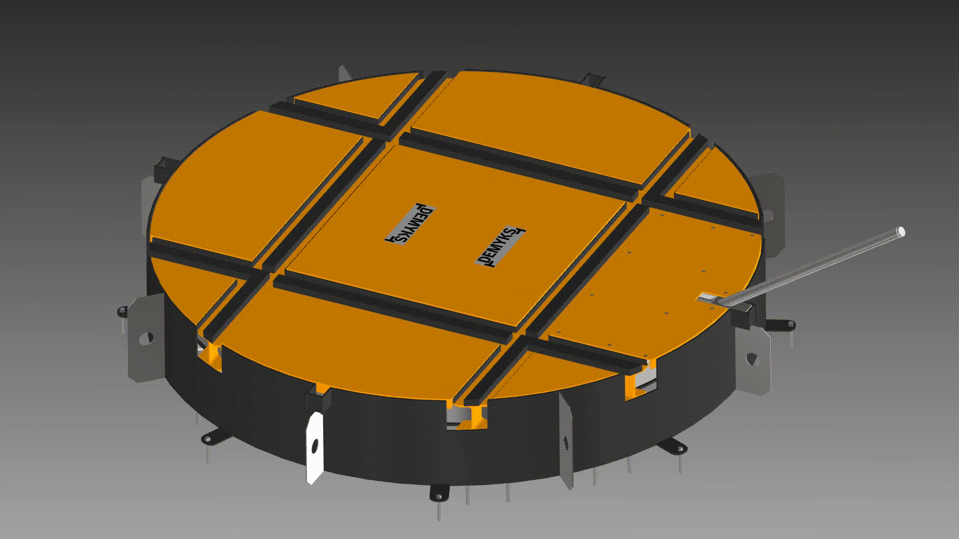 DEMYKS döner tabla sistemleri elektrik motorlu tahrik ve hassas konumlandırma mekanizması detay