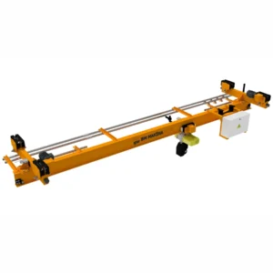 Alternatif metin: BM Makina BKB Gezer Köprülü Elektrikli Vinç Sistemi - çelik profil endüstriyel overhead crane kaldırma çözümü