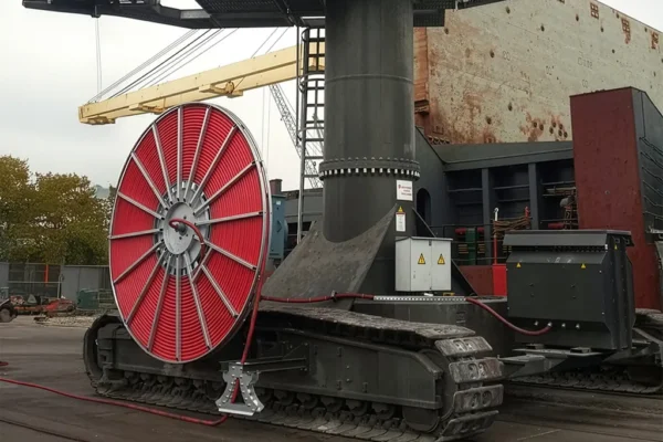 KATO MKT geniş sarım tambur tahrik sistemi - frenli motor manyetik kavrama ve redüktör detay