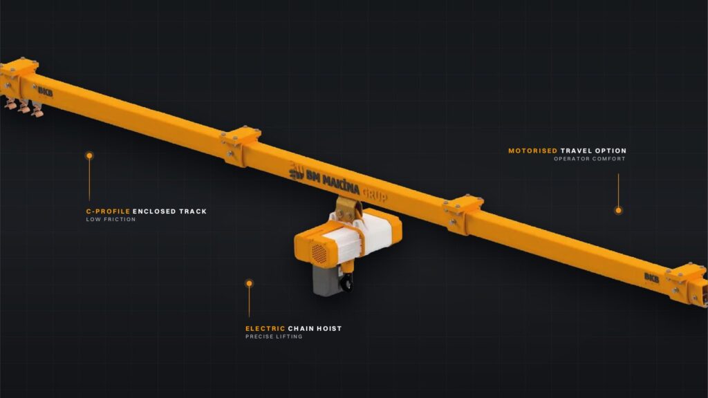 Home Flexible and Ergonomic Handling: BKB / ALUBKB Monorail Crane Systems